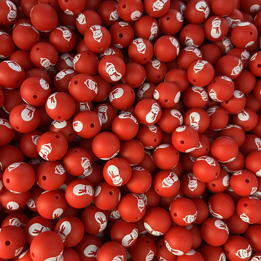 16-414# Christmas Printed Silicone beads