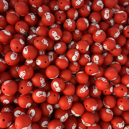 16-414# Christmas Printed Silicone beads