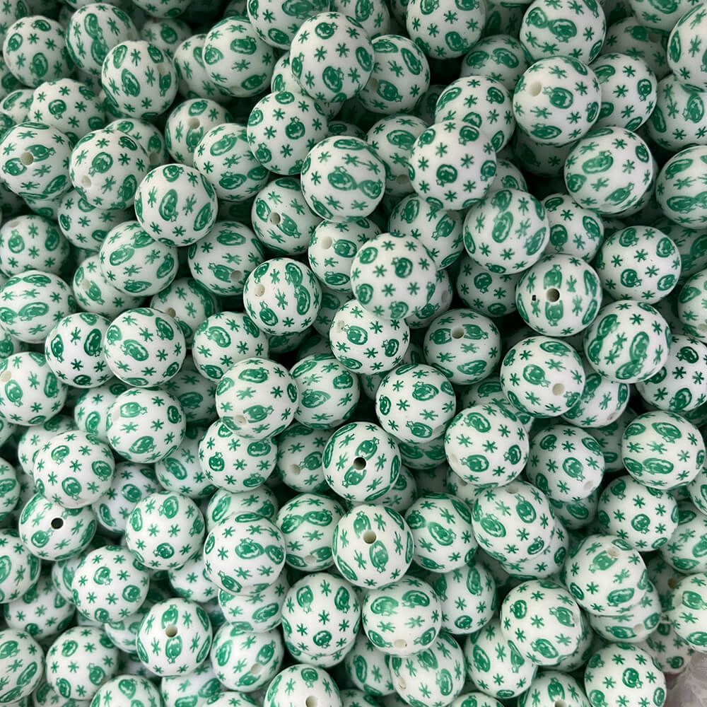 16 Halloween Printed Silicone Beads