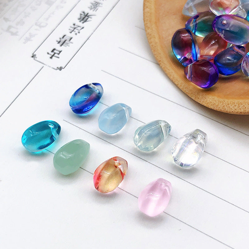 Czech Glass Beads Water Drop 9mm Colorful Translucent 50pcs 4