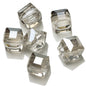 Electroplated Square Glass Beads 12mm Large Hole 20pcs 4