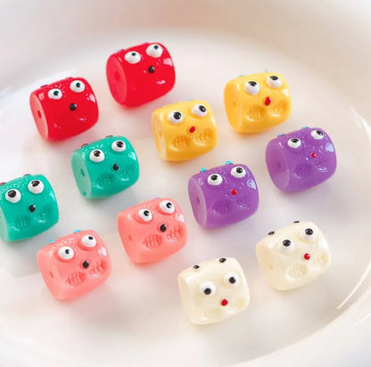 Monster Resin Barrel Beads 13mm Glossy 2pcs 2