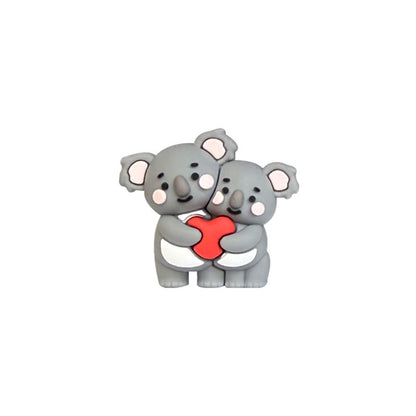 Silicone 3D Heart Koala Focal Beads Cute Animal Design 20pcs 8
