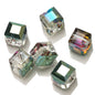 Electroplated Square Glass Beads 12mm Large Hole 20pcs 10