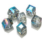 Electroplated Square Glass Beads 12mm Large Hole 20pcs 8