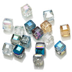 Electroplated Square Glass Beads 12mm Large Hole 20pcs