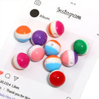 16mm Striped Acrylic Round Beads Colorful Random Mix 50pcs 4