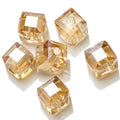 Electroplated Square Glass Beads 12mm Large Hole 20pcs 3