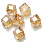 Electroplated Square Glass Beads 12mm Large Hole 20pcs 3