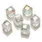 Electroplated Square Glass Beads 12mm Large Hole 20pcs 11