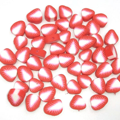 Flat Clay Beads 10mm Fruit Monochrome Polymer 200pcs 7