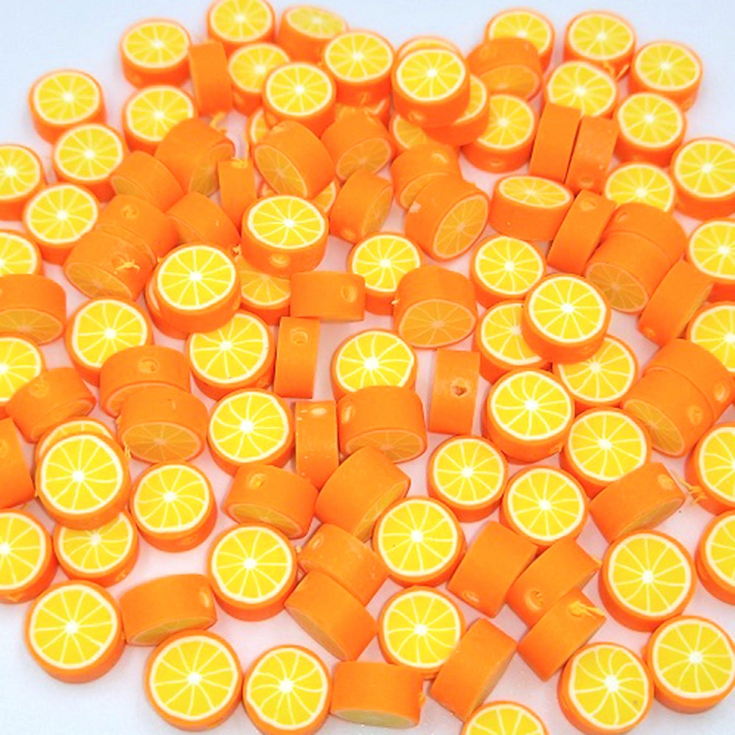Flat Clay Beads 10mm Fruit Monochrome Polymer 200pcs 15