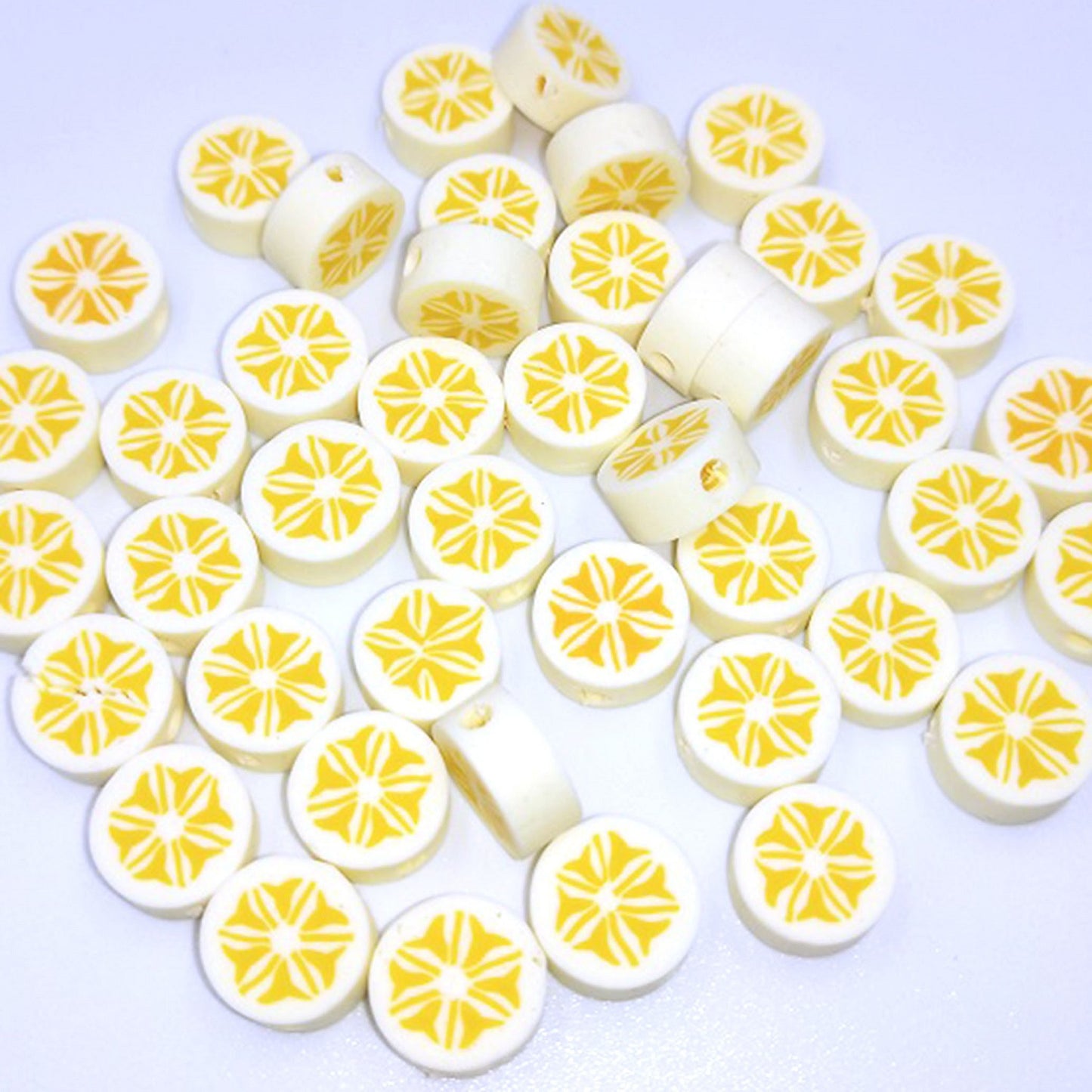 Flat Clay Beads 10mm Fruit Monochrome Polymer 200pcs 20