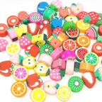 Flat Clay Beads 10mm Fruit Monochrome Polymer 200pcs 6
