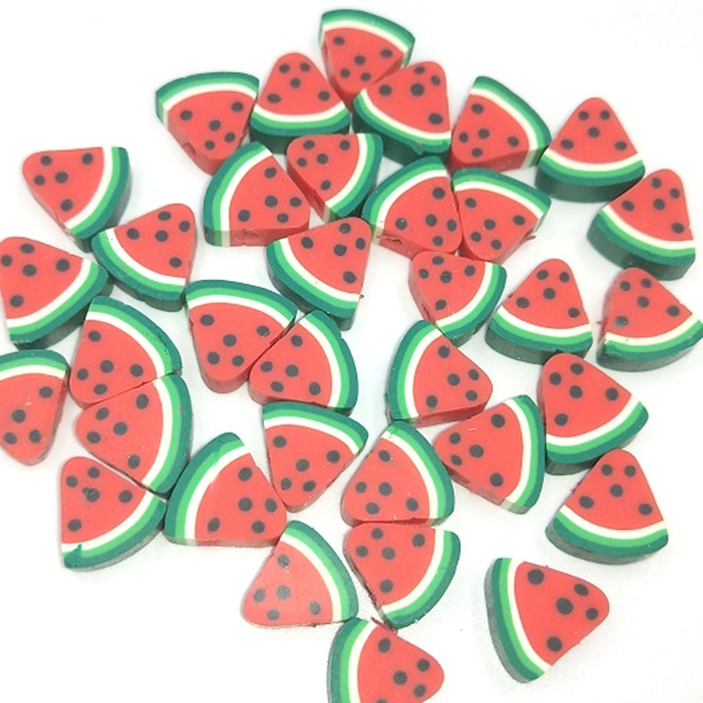 Flat Clay Beads 10mm Fruit Monochrome Polymer 200pcs 10