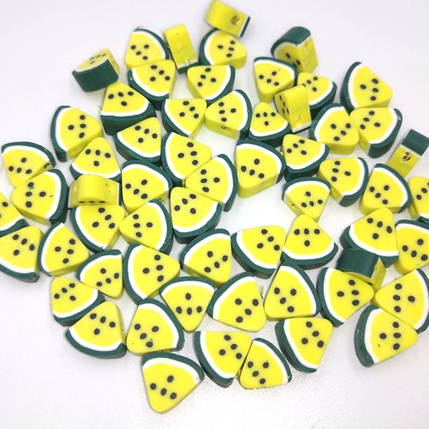 Flat Clay Beads 10mm Fruit Monochrome Polymer 200pcs 11