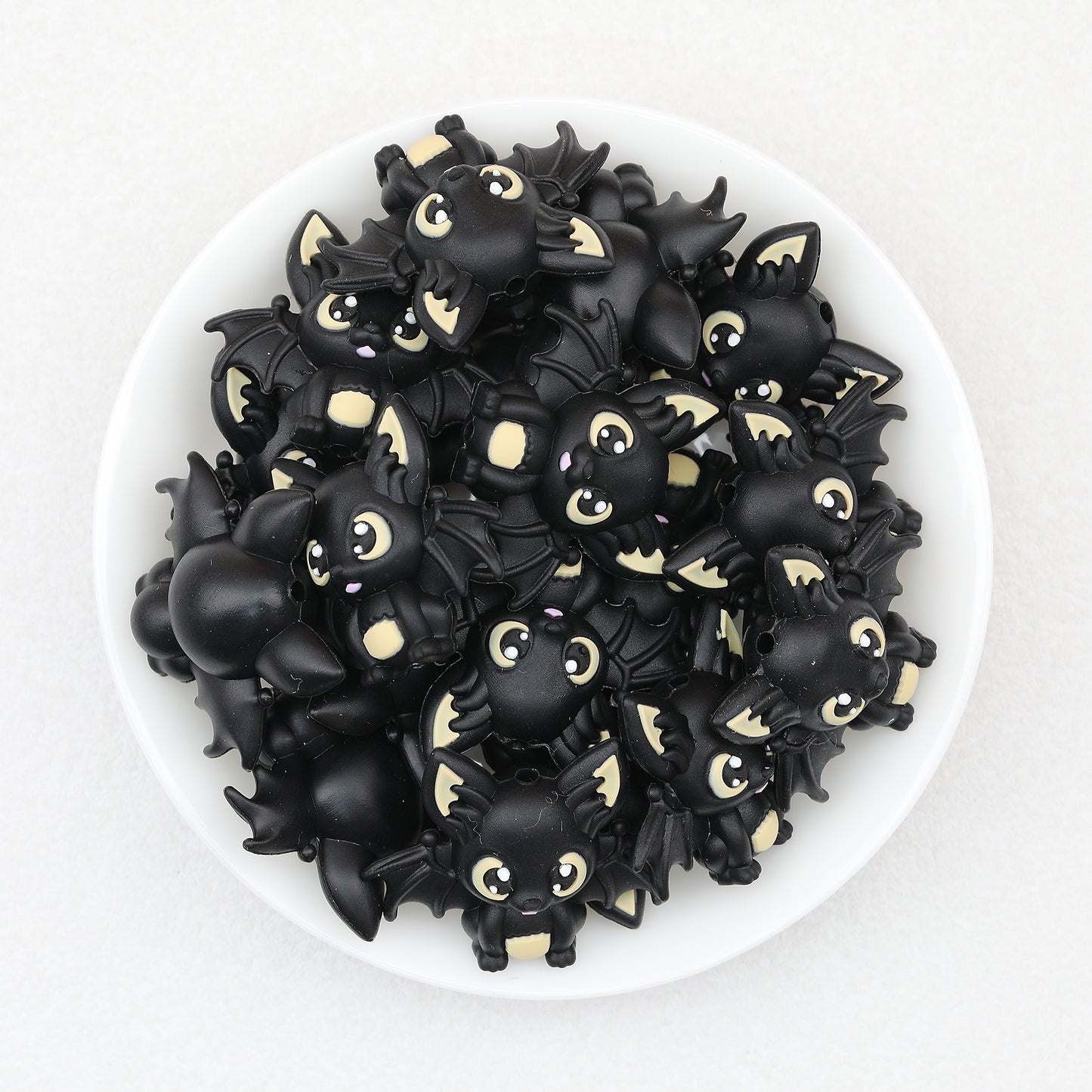 3D Halloween Black Bat Silicone Focal Beads 20pcs 2