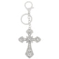 Diamond Cross Keychain Metal Crystal Decorative Golden Silver 2