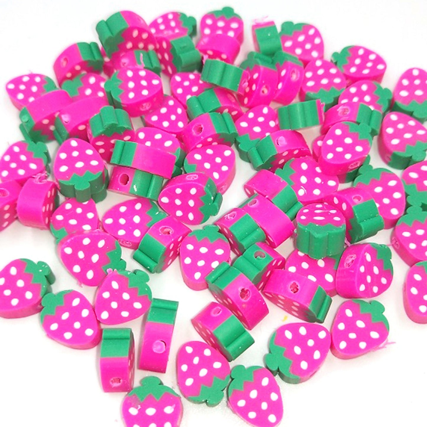 Flat Clay Beads 10mm Fruit Monochrome Polymer 200pcs 8