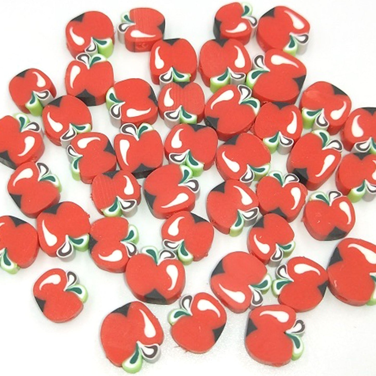 Flat Clay Beads 10mm Fruit Monochrome Polymer 200pcs 17