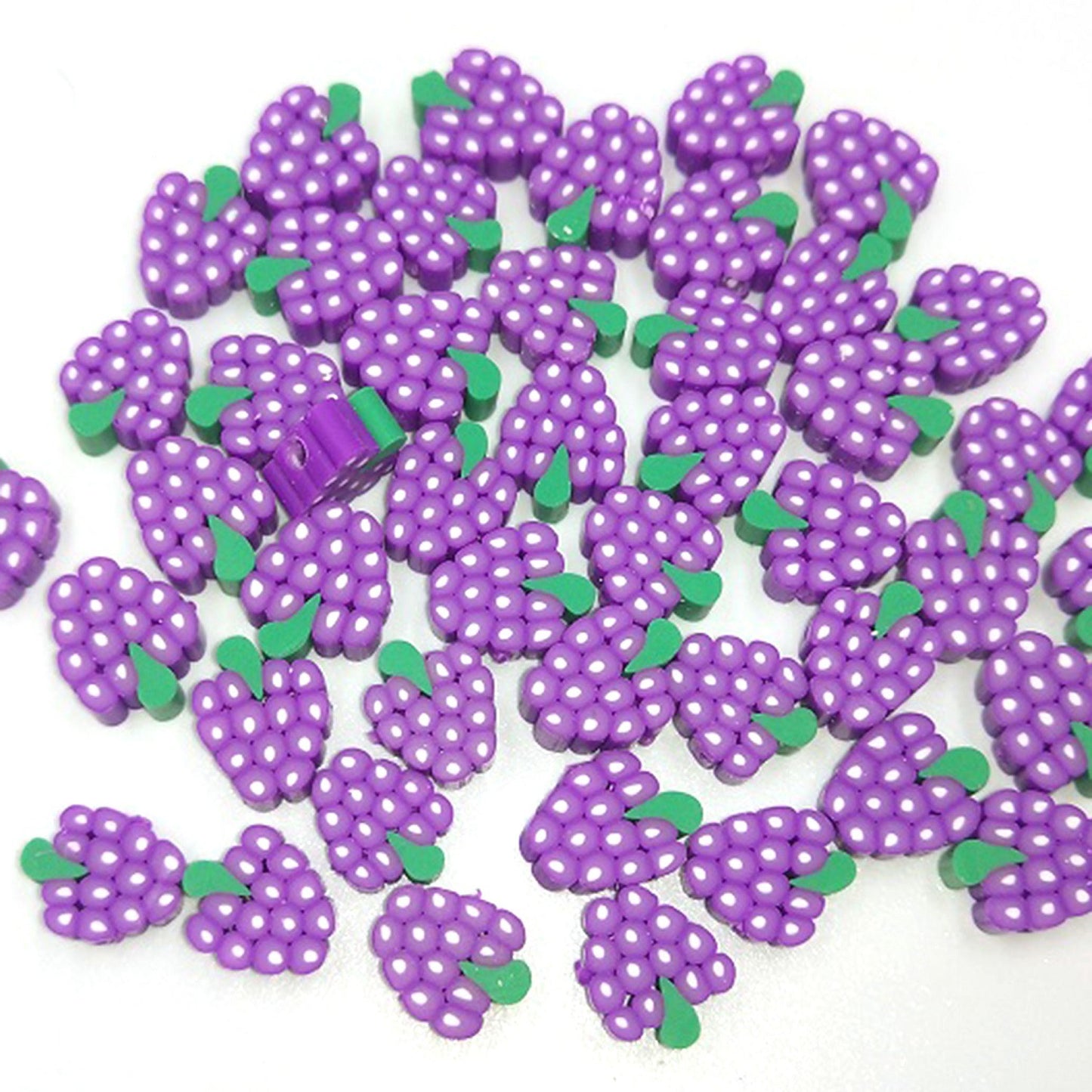 Flat Clay Beads 10mm Fruit Monochrome Polymer 200pcs 16