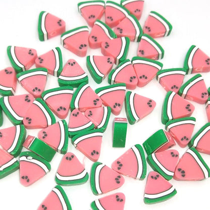 Flat Clay Beads 10mm Fruit Monochrome Polymer 200pcs 19