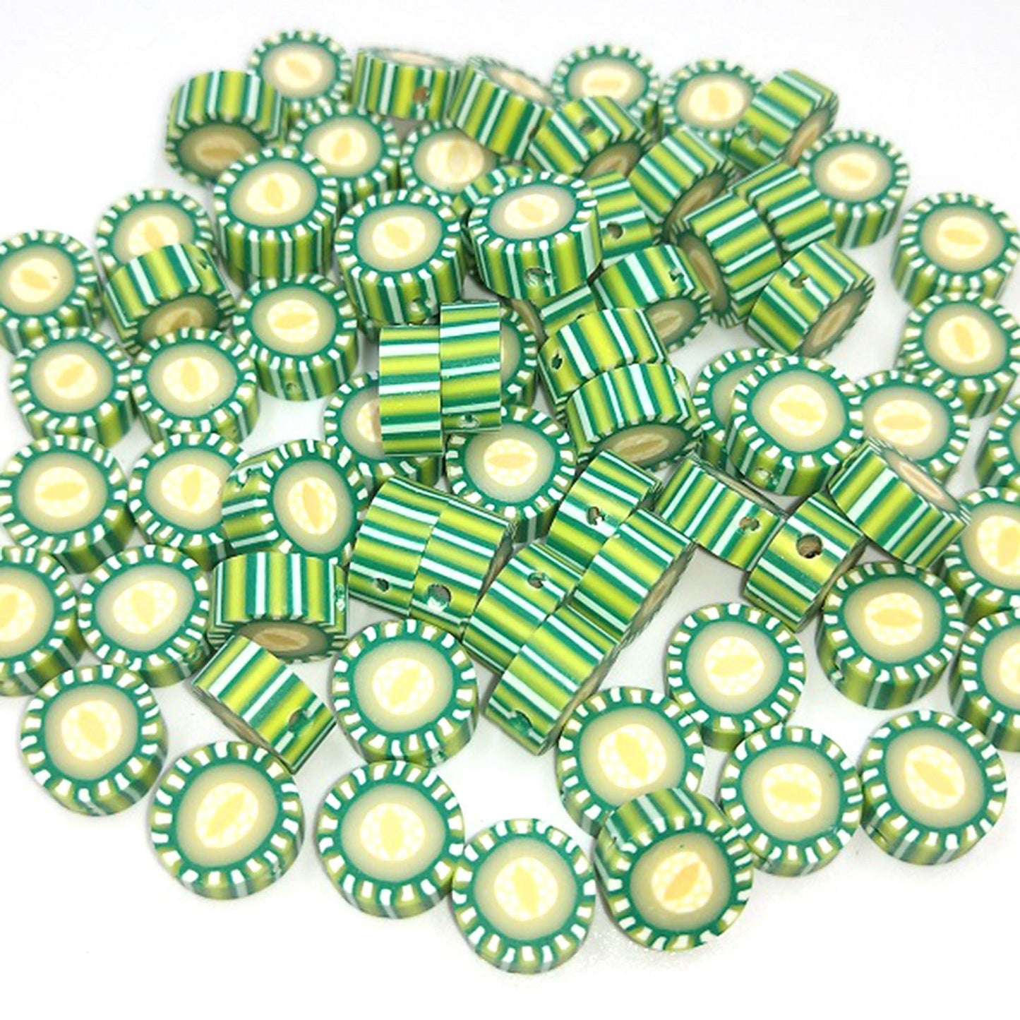 Flat Clay Beads 10mm Fruit Monochrome Polymer 200pcs 22