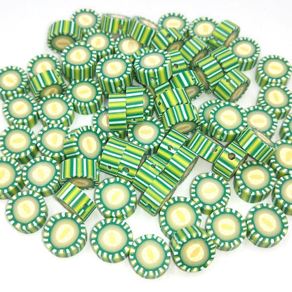 Flat Clay Beads 10mm Fruit Monochrome Polymer 200pcs 22