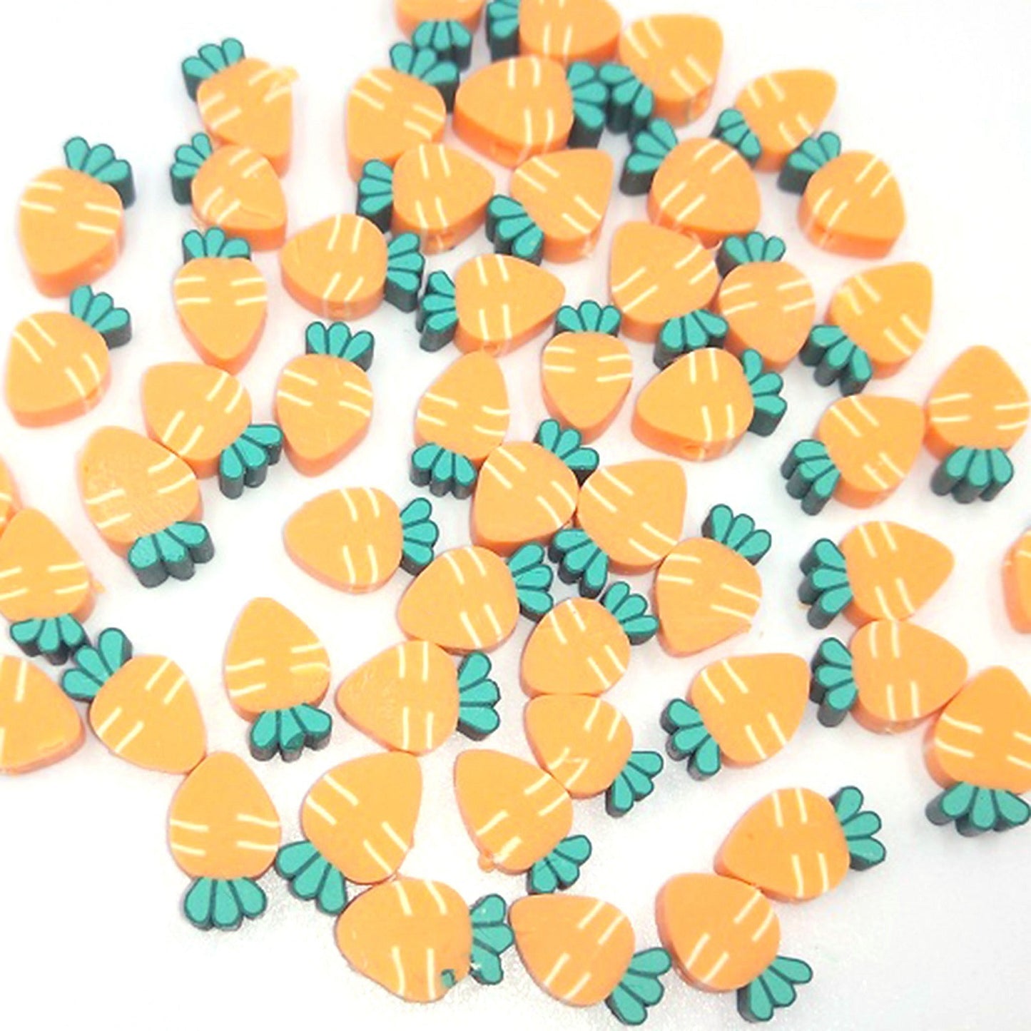 Flat Clay Beads 10mm Fruit Monochrome Polymer 200pcs 23