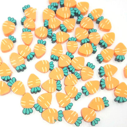 Flat Clay Beads 10mm Fruit Monochrome Polymer 200pcs 23