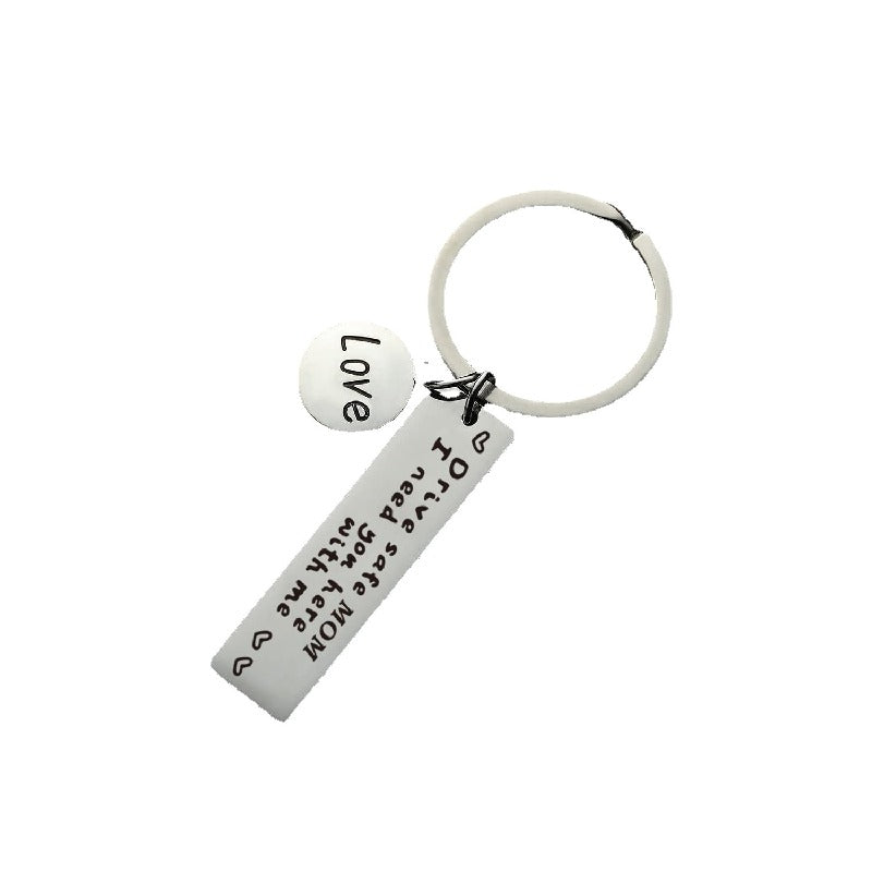 Stainless Steel Driving Safety Keychain Car Charm Engraved Drive Safe 5