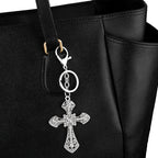 Diamond Cross Keychain Metal Crystal Decorative Golden Silver 4