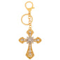 Diamond Cross Keychain Metal Crystal Decorative Golden Silver