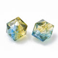 Spray Painted Polygon Acrylic Beads 8mm Two-Color Mix 100pcs 6