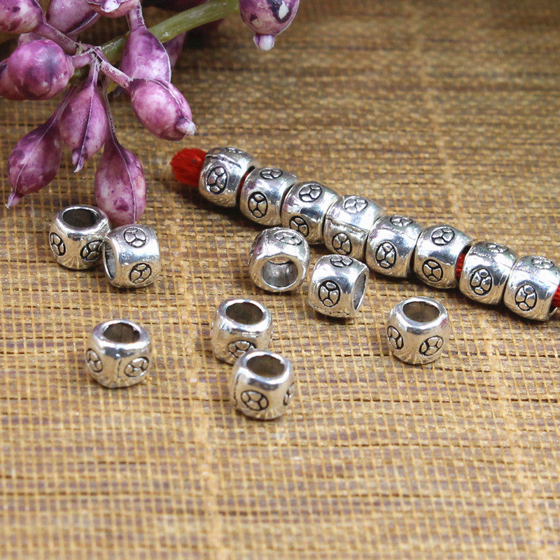 Cube Metal Beads 5mm Silver Tone Moslems Symbol 100pcs 2