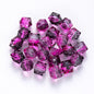 Spray Painted Polygon Acrylic Beads 8mm Two-Color Mix 100pcs 16
