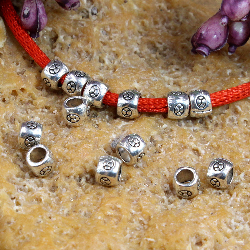 Cube Metal Beads 5mm Silver Tone Moslems Symbol 100pcs 3