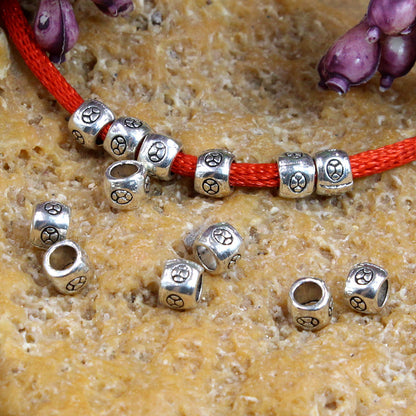 Cube Metal Beads 5mm Silver Tone Moslems Symbol 100pcs 3