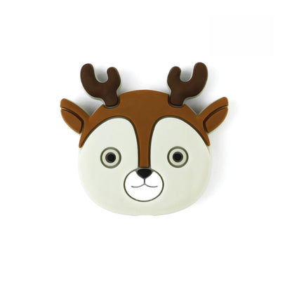 Silicone Focal Beads Deer Face Antlers Mint Green Pink Light Blue 20pcs 10