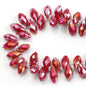 Water Drop Electroplated Glass Beads 6x12mm Transparent Faceted 95pcs 28