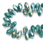 Water Drop Electroplated Glass Beads 6x12mm Transparent Faceted 95pcs 30