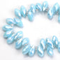 Water Drop Electroplated Glass Beads 6x12mm Transparent Faceted 95pcs 31