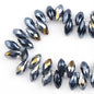 Water Drop Electroplated Glass Beads 6x12mm Transparent Faceted 95pcs 7