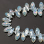 Water Drop Electroplated Glass Beads 6x12mm Transparent Faceted 95pcs 3