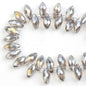 Water Drop Electroplated Glass Beads 6x12mm Transparent Faceted 95pcs 16