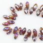 Water Drop Electroplated Glass Beads 6x12mm Transparent Faceted 95pcs 14