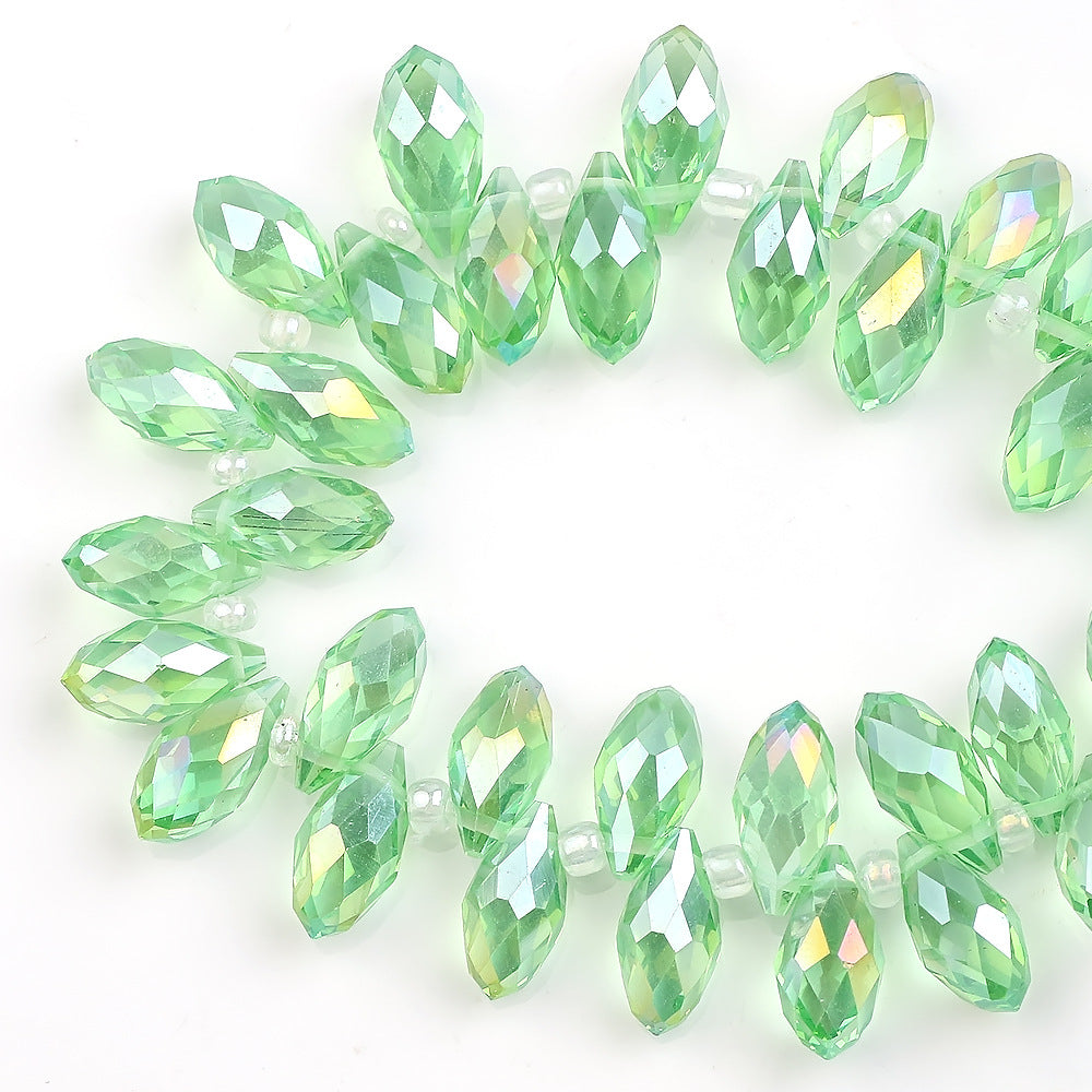 Water Drop Electroplated Glass Beads 6x12mm Transparent Faceted 95pcs 5