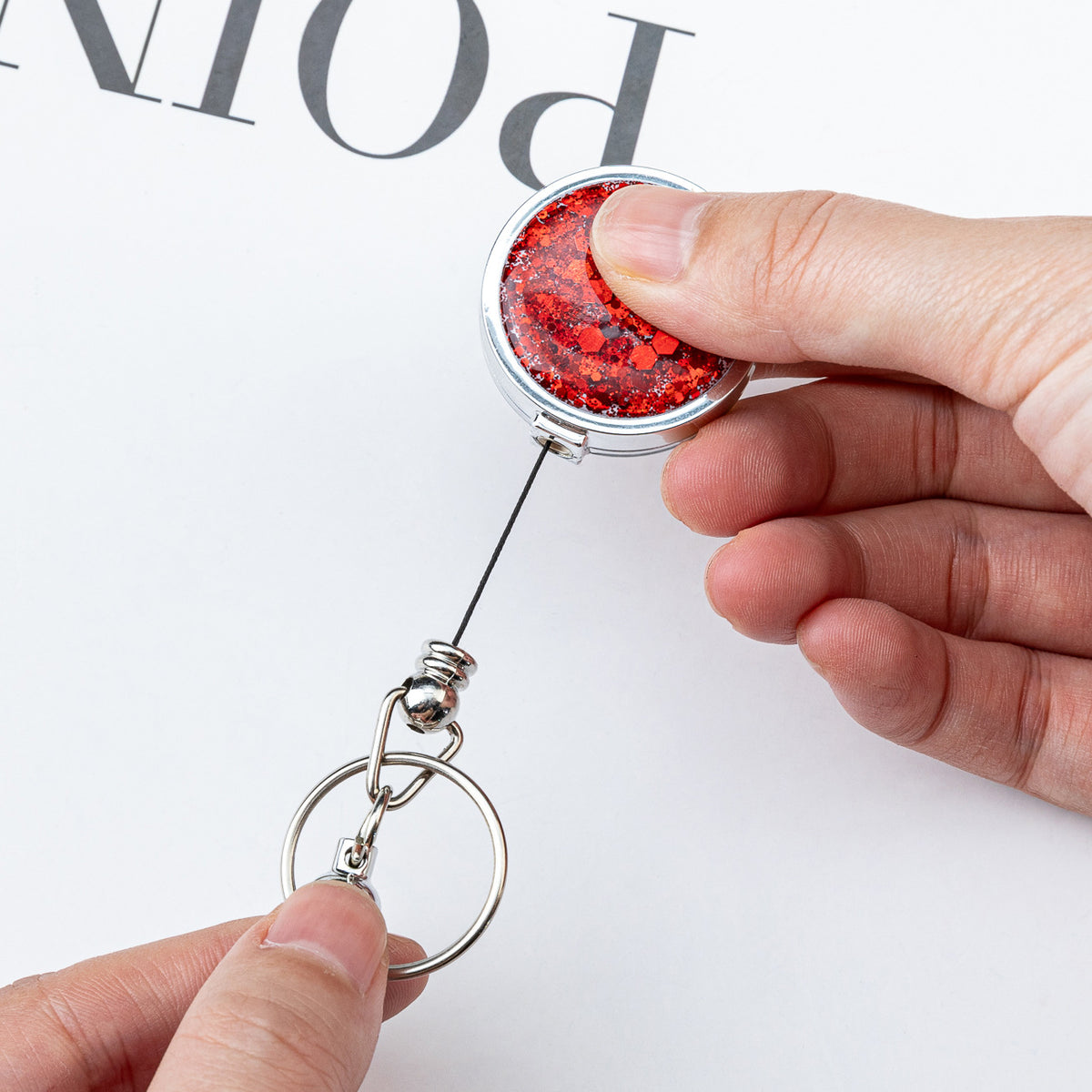 Beadable Badge Bar Reels With Glitter