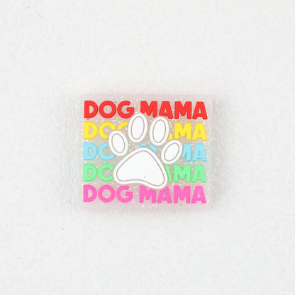 Glow In The Dark Dog Paw Silicone Focal Beads 20pcs - Dog Paw