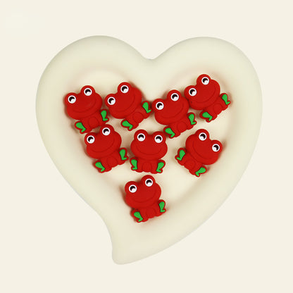 Silicone Focal Beads Frog Smiling Face Sitting Pose 10pcs 12